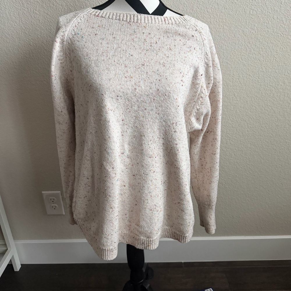 LOFT || confetti cream and sprinkle crewneck sweater